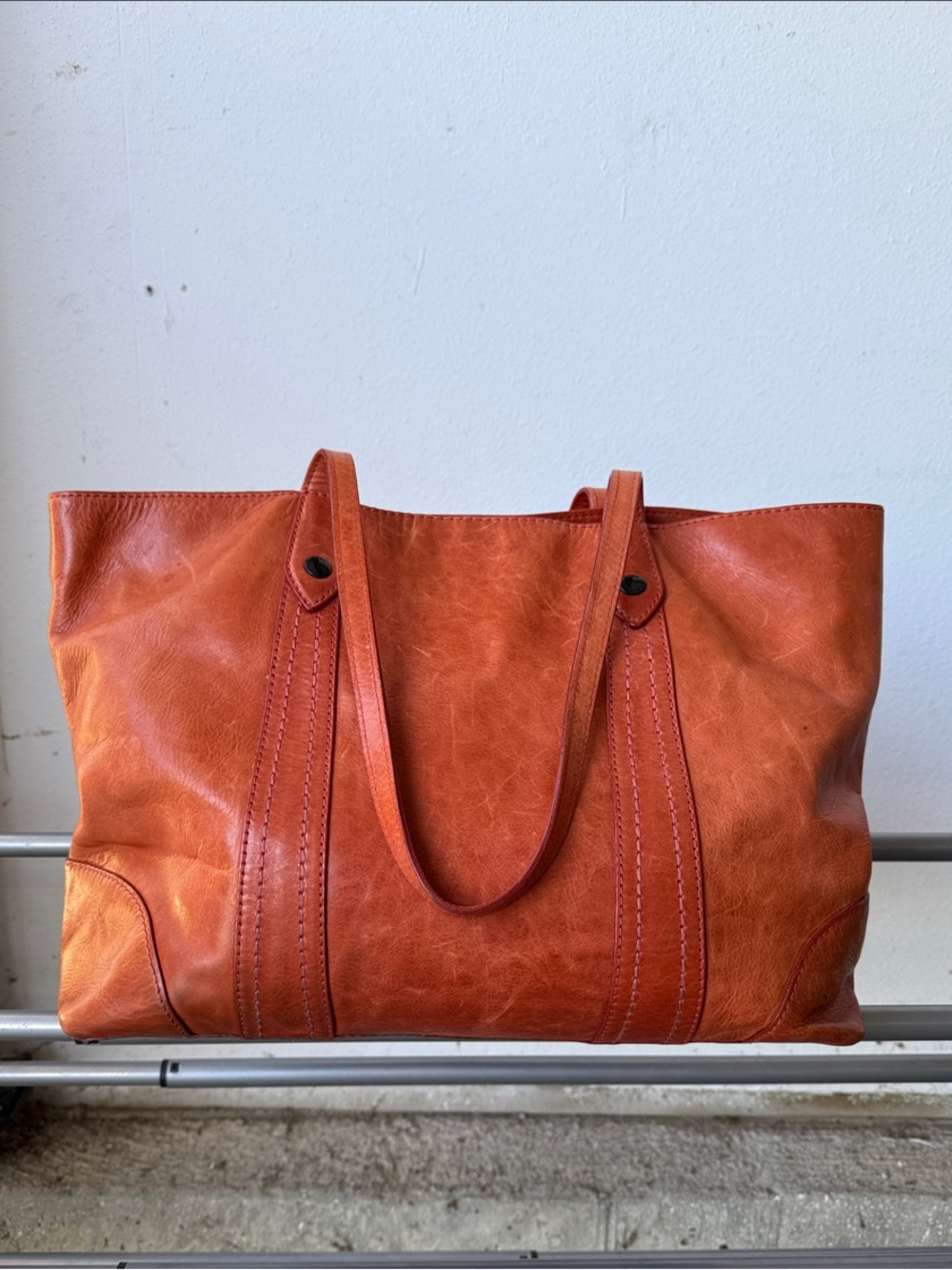 Frye Orange Leather Tote